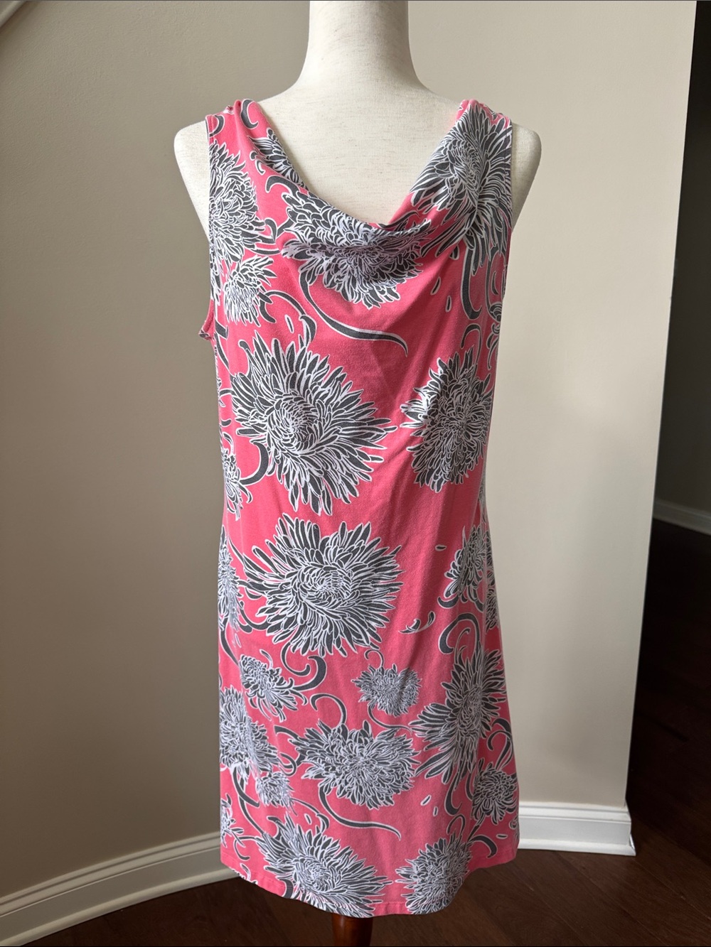 Title Nine Pink and Gray Floral Performance Tank